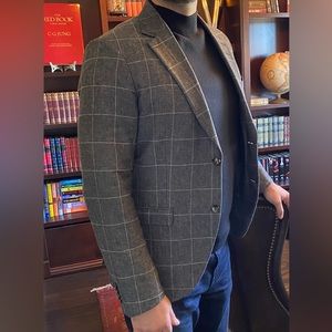 Tiger of Sweden gray plaid blazer